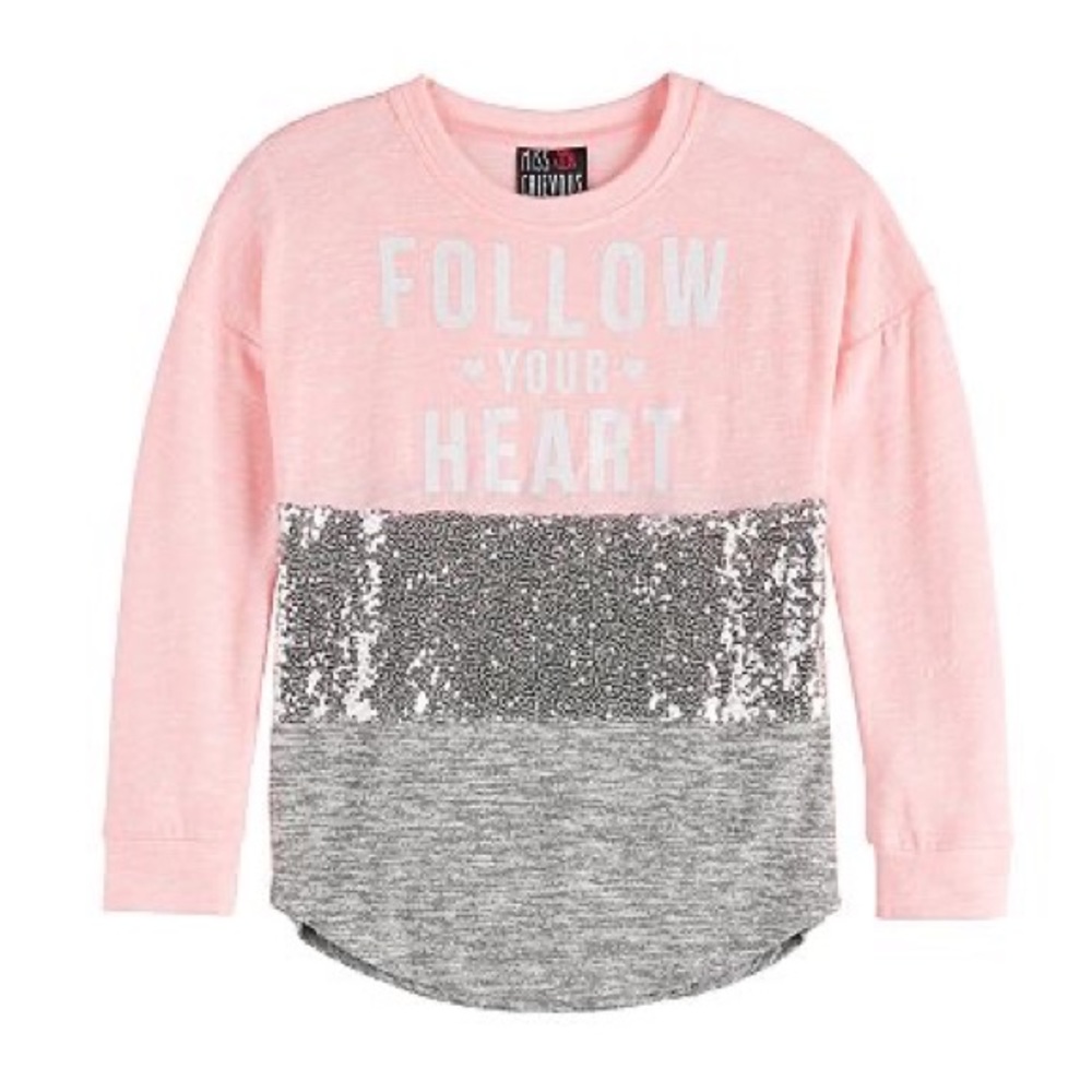 Girls Miss Chievous Sequin Colorblock Tee